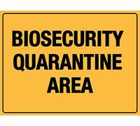 Warning Sign Biosecurity Quarantine Area Tough Signs Weatherproof Tin Metal Sign Plaque For Indoor,Outdoor Use 20X30Cm