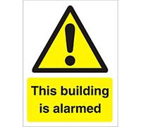 Warning Sign Building Alarmed Adhesive Plastic 30 x 20 cm