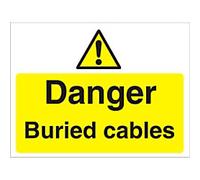 Warning Sign Buried Cables Freestanding PVC (Polyvinyl Chloride) 30 x 40 cm