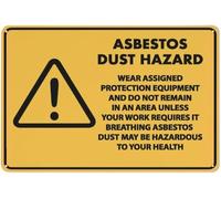 Warning Sign - Caution Asbestos Hazard, Warning Tin Sign, Fits Home, Kitchen, Farm, Garden, Garage Wall Decor And Garage, Warehouse, Industrial Decor Asbestos Zones, 12X8 Inch