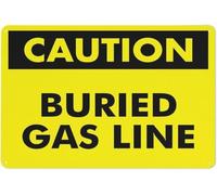 Warning Sign - Caution Buried Gas Line, Aluminum Rust-Proof Safe Sign, for Construction Zones, Yards, Driveway Alerts, 12x8 inch
