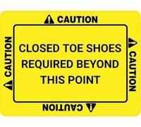 Warning Sign: Caution Closed Toe Shoes Required Beyond This Point, Tin Sign; Vintage Wall Decor for Home, Farm, Bar, Coffee Shop, Club 12x8 inch