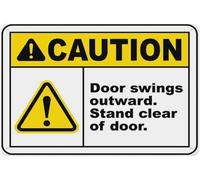 Warning Sign - Caution Door Swings Outward, Warning Metal Sign, Vintage Wall Decor For Home, Farm, Bar, Coffee Shop, Club Near Outward-Swinging Doors, 12X8 Inch