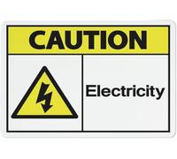 Warning Sign - Caution Electricity, Rust Free Aluminum Sign, Protected, Waterproof, Fade-Resistant, Warning Metal Sign For Industrial Areas, Vintage Wall Decor, 12X8 Inch