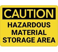 Warning Sign - Caution Hazardous Material Storage Area, Rust Free Aluminum Sign, Protected, Waterproof, Fade-Resistant, Warning Metal Sign For Industrial Areas, Vintage Wall Decor, 12X8 Inch