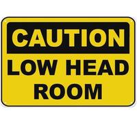 Warning Sign - Caution Low Head Room, Aluminum Tin Warning Sign, For Home, Outdoor, Garden, Alerts To Low Headroom, Sturdy Aluminum, Essential For Areas With Overhead Restrictions, 12X8 Inch