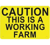 Warning Sign - Caution This Is A Working Farm, Aluminum Notice Sign For Property, Room, Yard, Outside, Home Decor, Indicates Active Farm, Durable Metal, Enhances Security For Visitors, 12X8 Inch