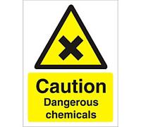 Warning Sign Chemicals Adhesive Plastic 20 x 15 cm
