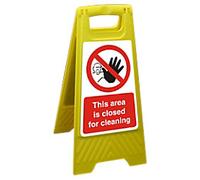 Seco This Area is Closed for Cleaning Floor Standing Sign, 300mm x 600mm - Polypropylene
