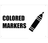 Warning Sign - Colored Markers, Rust Free Aluminum Metal Sign, Easy To Mount, Weather Resistant, For Fence, Garage, Warehouse, 12X8 Inch