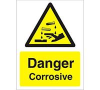 Warning Sign Corrosive Adhesive Plastic 20 x 15 cm