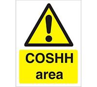 Warning Sign Coshh Area Adhesive Plastic 30 x 20 cm