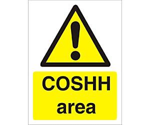 Warning Sign Coshh Area Adhesive Plastic 30 x 20 cm