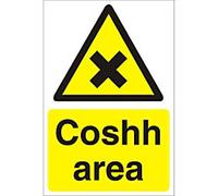 Warning Sign Coshh Area Freestanding PVC (Polyvinyl Chloride) 30 x 20 cm