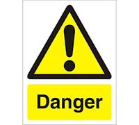 Warning Sign Danger Adhesive Vinyl 40 x 30 cm