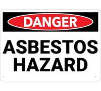 Warning Sign - Danger Asbestos Public Health Hazard, Outdoor Metal Durable Warning Sign, For Garage, Warehouse, Industrial Decor, 12X8 Inch