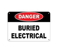 Warning Sign Danger Buried Electrical Hazard Sign Hazard Labels Sign for Home Office Kitchen Bar Cafe Garden Farm Farmhouse Wall Decor 12x8 Inch