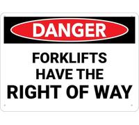 Warning Sign - Danger Danger Forklifts Have The Right Of Way For House, Premium Aluminum Yard Sign, Sun-Proof, Rust-Free, 12X8 Inch