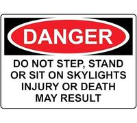 Warning Sign: Danger - Do Not Step, Stand Or Sit On Skylights, Tin Sign, Vintage Wall Decor for Home, Farm, Bar, Coffee Shop, Club 12x8 inch