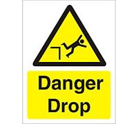 Warning Sign Danger Drop Adhesive Vinyl 40 x 30 cm