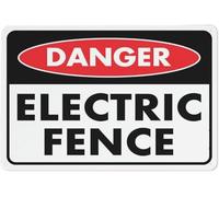Warning Sign: Danger - Electric Fence, Industrial Areas Warning Sign; Rust Free Aluminum, Protected, Waterproof, Fade Resistant, Vintage Decor 12x8 inch