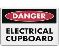 Warning Sign - Danger Electrical Cupboard, Tin Sign, Warning Metal Sign, Vintage Wall Decor, For Home, Farm, Bar, Coffee Shop, Club, 12X8 Inch