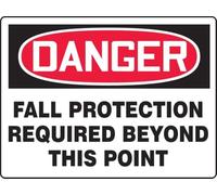 Warning Sign: Danger - Fall Required Required Beyond This Point, Metal Sign for Home, Business, Public Use; Durable 12x8 inch
