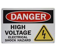 Warning Sign"Danger - High Voltage, Electrical Shock Hazard" In The Public Place Triangle Hazard Warning 5.5x8 Inch
