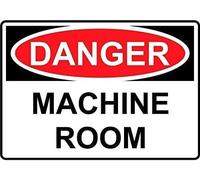 Warning Sign: Danger Machine Room, Durable Metal Sign for Garage Warehouse, marks machine rooms alerting to potential hazards 12x8 Inch