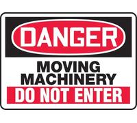 Warning Sign: Danger Moving Machinery Do Not Enter, Metal Sign for Home Business Public Use, ideal for production lines factories 12x8 Inch