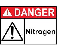Warning Sign - Danger Nitrogen, Gas Pipe Security Warning Metal Tin Sign, Fits Gas Storage Areas, Industrial Sites Using Nitrogen To Warn Of Gas-Related Hazards, 12X8 Inch