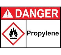 Warning Sign - Danger Propylene With Ghs Symbol, Substance Security Warning Metal Tin Sign, Fits Industrial Sites, Labs Storing Propylene To Communicate Substance Hazards Via Ghs Standards, 12X8 In