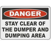 Warning Sign - Danger Stay Clear Of The Dumper, Aluminum Tin Warning Sign, For Home, Outdoor Garden, Construction Sites, 12X8 Inch