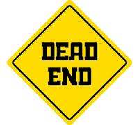 Warning Sign Dead End Funny Metal Novelty Sign Metal Tin Sign Square Sign 12x12 inches