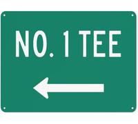 Warning Sign: Directional Golf Course Sign No. 1 Tee, Aluminum security Tin Road Sign, suitable for golf courses resorts country clubs, essential directional guide to the first tee area 12x8 Inch