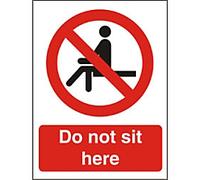 Warning Sign Do Not Sit Here Adhesive Plastic 20 x 15 cm