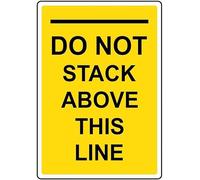 Warning Sign - Do Not Stack Above This Line, Aluminum Rust-Proof Sign for Warehouses, Storage Areas, 12x8 inch