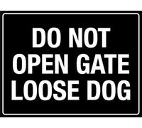 Warning Sign - Dogs Loose Please Shut The Gate, 8 X 12 Inch Metal Tin Sign, Caution Notice, For Yard, Office, Outdoor Indoor Safety, 12X8 Inch