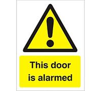 Warning Sign Door Alarmed Adhesive Plastic 20 x 15 cm