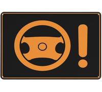 Warning Sign - Electric Power Steering, Reflective Aluminum Metal Sign with Symbol, for Auto Workshops, Showrooms, Indoor Outdoor Use, 12x8 inch