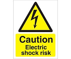 Warning Sign Electric Shock Adhesive Plastic 20 x 15 cm