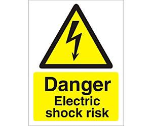 Warning Sign Electric Shock Adhesive Vinyl 30 x 20 cm