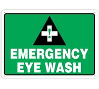 Warning Sign - Emergency Eye Wash, Aluminum Tin Sign, for Bathrooms, Caves, Home Walls, Clubs, Cafes, Bars, 12x8 inch