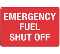 Warning Sign - Emergency Fuel Shut Off, Aluminum Rust-Proof Security Sign, for Gas Stations, Fuel Storage Areas, Outdoor Use, 12x16 inch