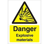Warning Sign Explosive Materials Adhesive Plastic 20 x 15 cm