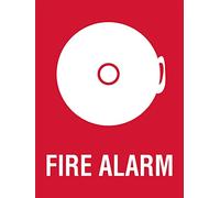 Warning Sign Fire Alarm - Bell Tough Tin Metal Sign Plaque Rust-Proof Metal Wall Sign For Indoor,Outdoor Use 20X30Cm