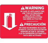Warning Sign - Fire Extinguisher Instruction Bilingual Spanish, Wall Sign, For Man Cave, Yard, Indoor Outdoor Use, 12X8 Inch