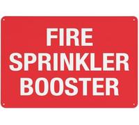 Warning Sign - Fire Sprinkler Booster, Rust Free Aluminum Sign, Weather Resistant, Waterproof, Easy To Mount, for Commercial Buildings, 12x16 inch