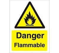 Warning Sign Flammable Adhesive Plastic 20 x 15 cm