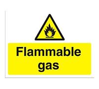 Warning Sign Flammable Gas Freestanding Corrugated Board 45 x 60 cm